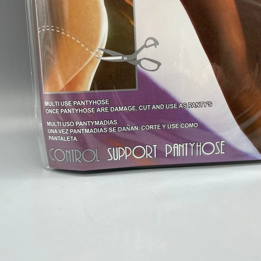 Duesang Queen Size Control Top Support Pantyhose Off Black Lycra DSQP-V2 NEW